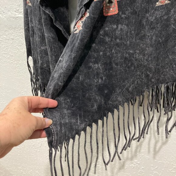 Vocal Black and Orange Tribal Fringe Vest - Picture 10 of 10